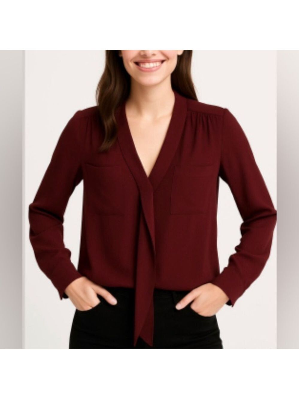 Babaton Aritzia | Silk blouse deep wine.
Size XS (oversized)